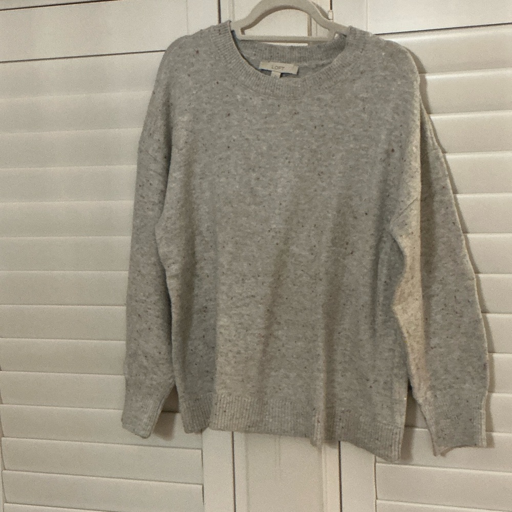 LOFT Gray Speckled Sweater